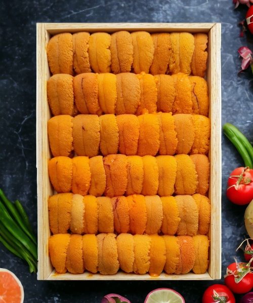 Japanese Bafun Yellow Sea Urchin (Uni) / Narabi