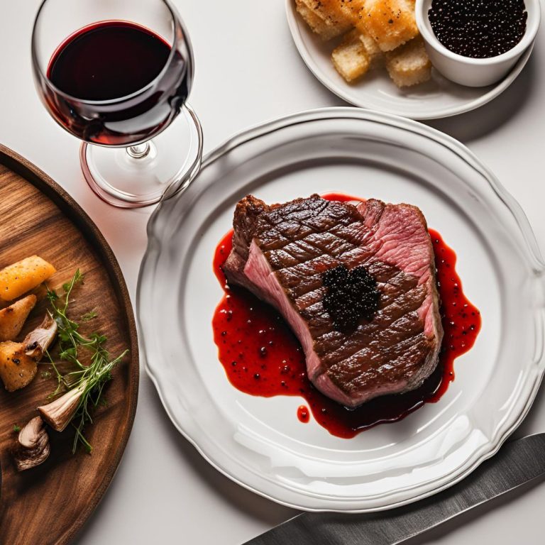 Romantic Dinner Set / Caviar + Steak + Red Wine